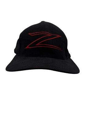Vintage Zorro Hat Cap Snap Back Mens One Size Black Z Logo Movie Twill 90s